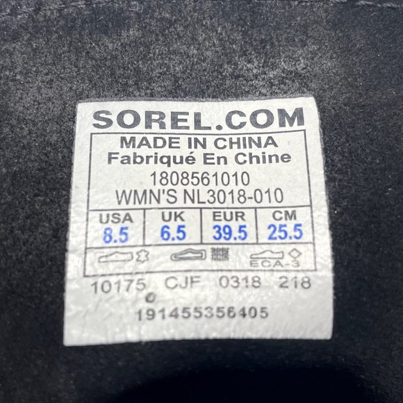 Sorel Womens Black Leather Wedge Heel Lace Up Boots - Picture 6 of 10